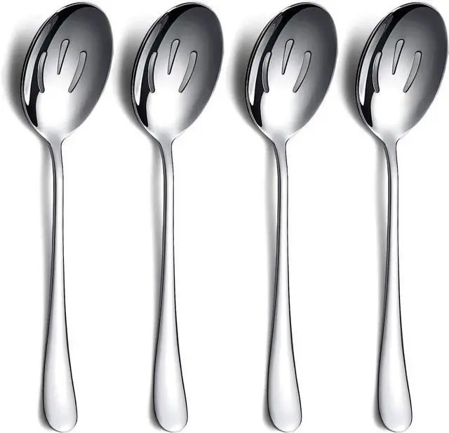 Main image of Kyraton 4-Piece Serving Set - Slotted Stainless Steel Spoons, Pack of 4