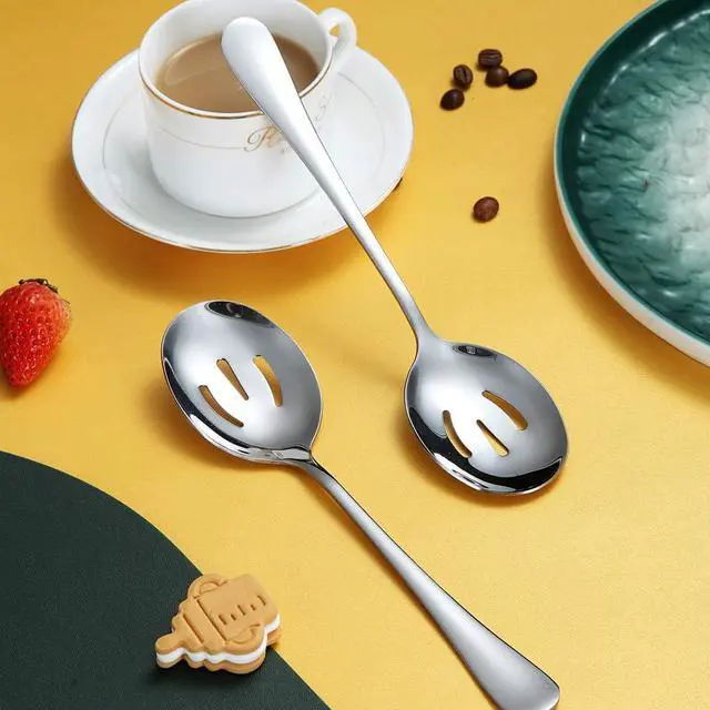 Alt view image 5 of 7 - Kyraton 4-Piece Serving Set - Slotted Stainless Steel Spoons, Pack of 4