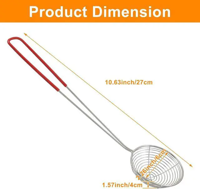Alt view image 2 of 5 - BokWin 6 Pieces Stainless Steel Hot Pot Strainer Scoops, Red