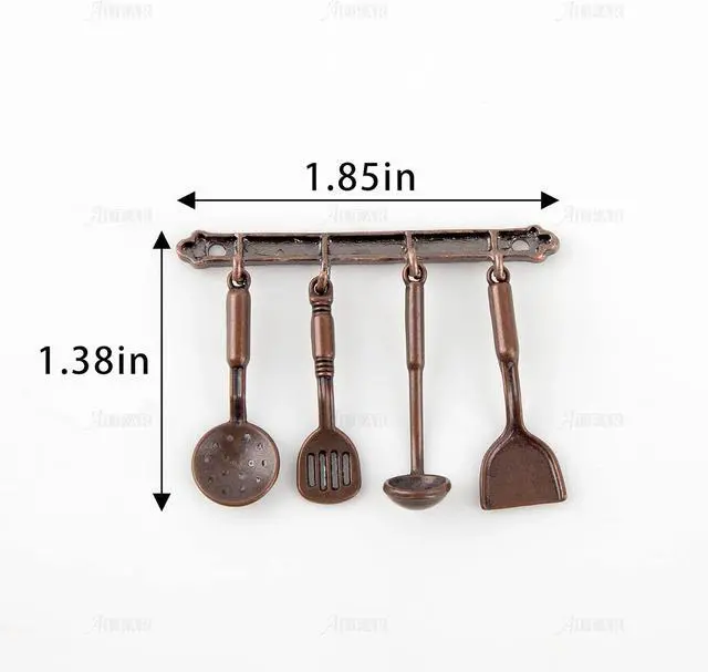 Alt view image 2 of 7 - AUEAR, 5 Pack 1:12 Mini Home Kitchen Accessories Kit Spoon Shovel Cookware Tools for Decoration
