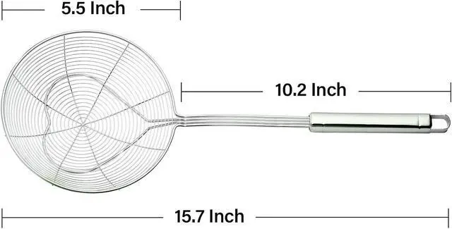 Alt view image 2 of 7 - Eisinly Strainer Skimmer Spoon for Cooking Frying Stainless Steel 5.5 Inch