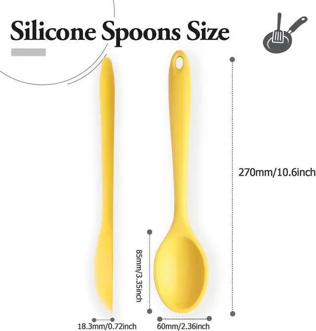 Alt view image 2 of 7 - 2 Pcs Silicone Spoons for Cooking, Yellow