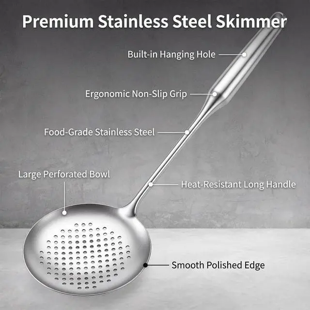 Alt view image 3 of 7 - Slotted Spoon, Slotted Spoon for Straining Metal Slotted-Spoons, Stainless Steel Skimmers Kitchens Cooking Utensils Colander Spoons for Draining Stirring Serving Frying