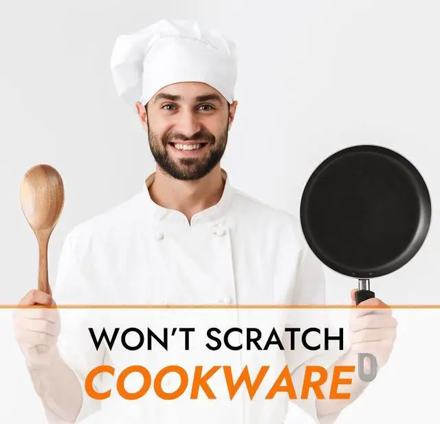 Alt view image 6 of 7 - Kitchen Wooden Cooking Spoon, Solid Acacia Wood Serving Spoons for Mixing Stirring, Nonstick Kitchen Utensils Tableware Ladle Scoop for Soup Stews Salad Pasta Sauce Chili (2 Pieces)