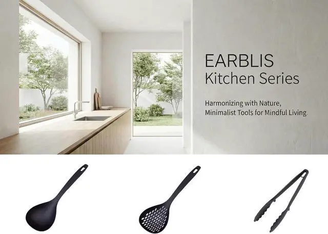 Alt view image 6 of 6 - Nylon Slotted Spoon 12.2" Lightweight, BPA-Free, Heat-Resistant, Non-Scratch Kitchen Utensil Made in Japan