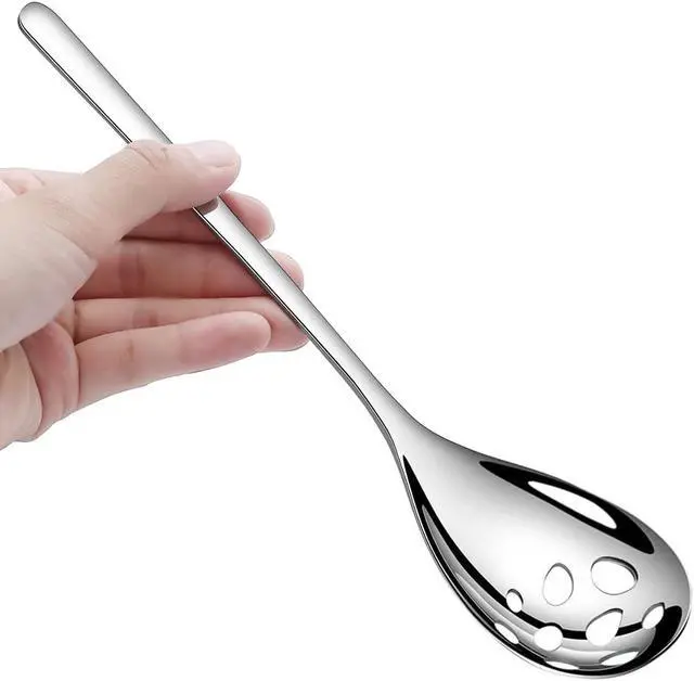 Alt view image 4 of 7 - 2-Piece Serving Spoon Set, 9.4 Inch Stainless Steel Slotted&Solid Spoons, Extra Large Heavy Duty Kitchen Utensils for Buffet, Party, Restaurant