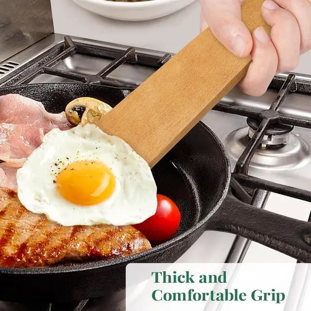 Alt view image 3 of 7 - MORGLES 3Pcs Beechwood Spatulas, Long Handle, Non-Scratch for Nonstick Pans