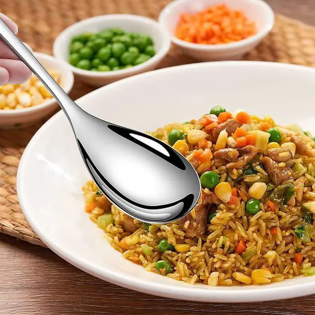 Alt view image 7 of 7 - 2-Piece Serving Spoon Set, 9.4 Inch Stainless Steel Slotted&Solid Spoons, Extra Large Heavy Duty Kitchen Utensils for Buffet, Party, Restaurant
