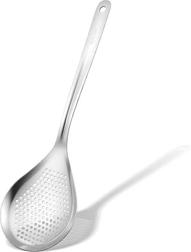 Main image of Slotted Spoons for Cooking, Skimmer Slotted Spoon, Large Stainless Steel Skimmer Ladle Spoon Spider Strainer with Handle and Hanging Holes for Kitchen Cooking, Frying and Draining