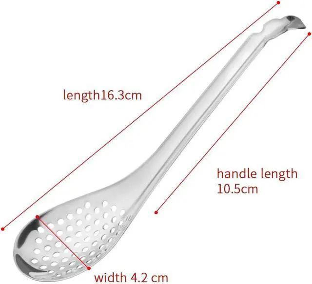 Alt view image 2 of 6 - Spherification Spoon - Set of 2 Stainless Steel Spherification Spoon Molecular Slotted Bar Spoon Kitchen - KICW0071 (Silver)