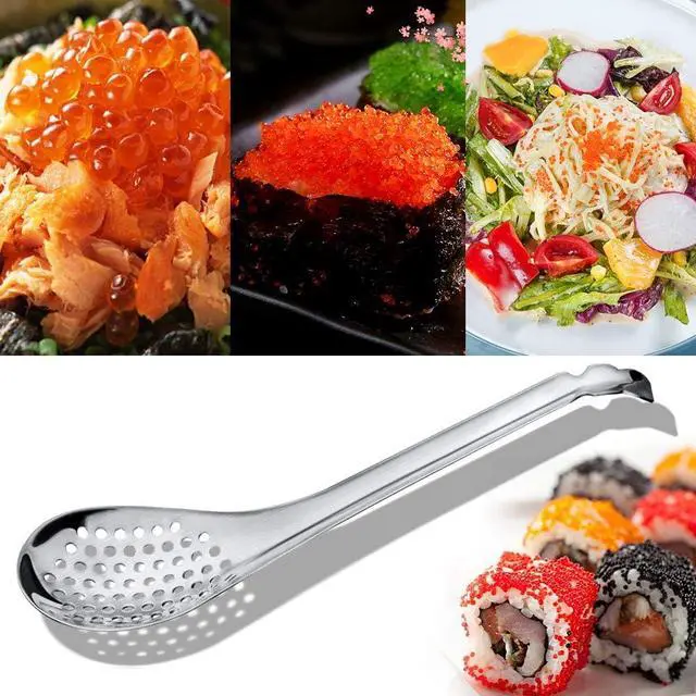 Alt view image 5 of 6 - Spherification Spoon - Set of 2 Stainless Steel Spherification Spoon Molecular Slotted Bar Spoon Kitchen - KICW0071 (Silver)