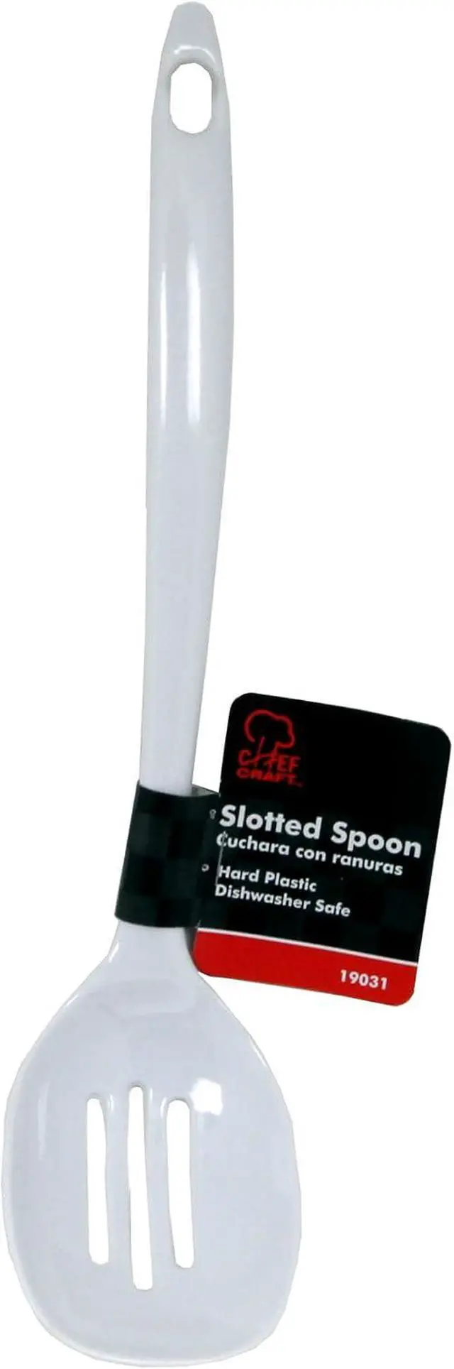 Alt view image 2 of 3 - Chef Craft Basic Melamine Slotted Spoon, 11.25 inch, White