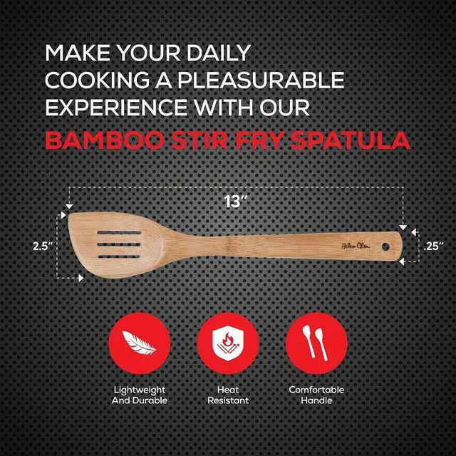 Alt view image 2 of 7 - Helens Asian Kitchen Slotted Spatula, Natural Bamboo, 13-Inch