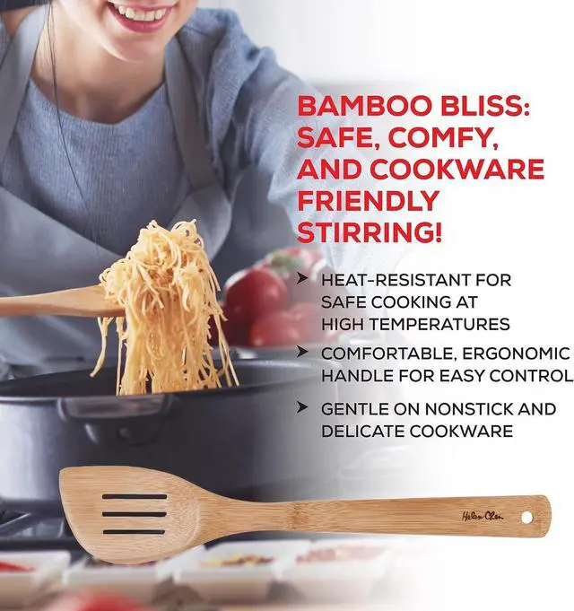 Alt view image 5 of 7 - Helens Asian Kitchen Slotted Spatula, Natural Bamboo, 13-Inch