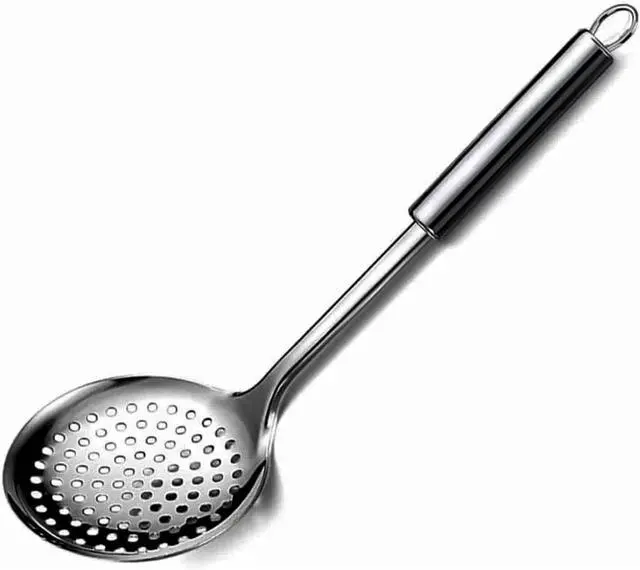 Main image of 13.2" Stainless Steel Cooking Skimmer Spoon Metal Slotted Spoon for Straining, Ideal for Frying, Skimmer Ladle Sspoons Kitchen Utensils Fryer Scoop