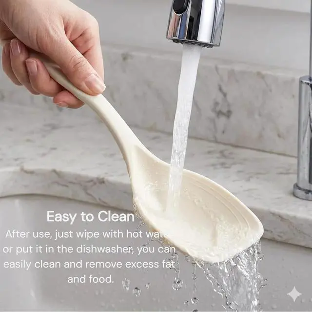 Alt view image 6 of 6 - Large Silicone Cooking Spoon 2PC, 12 -inch Non-Stick Spoonula set Deep Bolw & Measurement Mark for Mixing,Serving, Scooping, Scraping, Kitchen Utensils Spoons (White & Green)