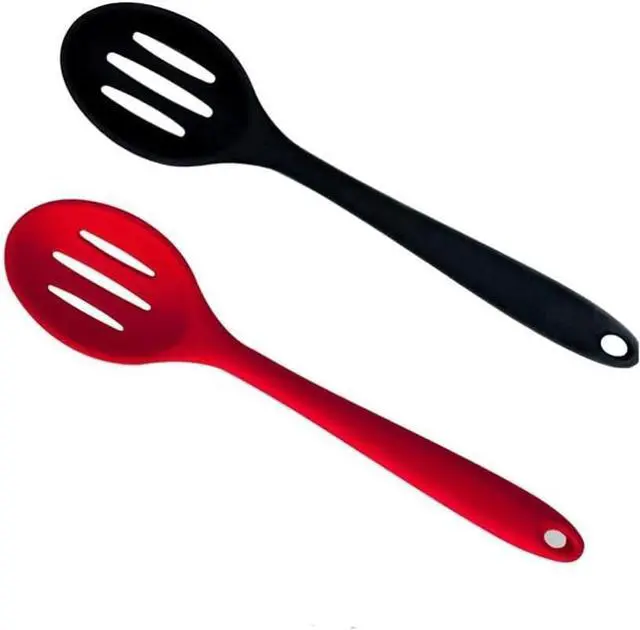Main image of Kitchen Slotted Spoon, 2 Pcs Silicone Slotted Spoon Heat Resistant, Non Scratch Cooking Spoons Set for Stirring, Scooping and Mixing