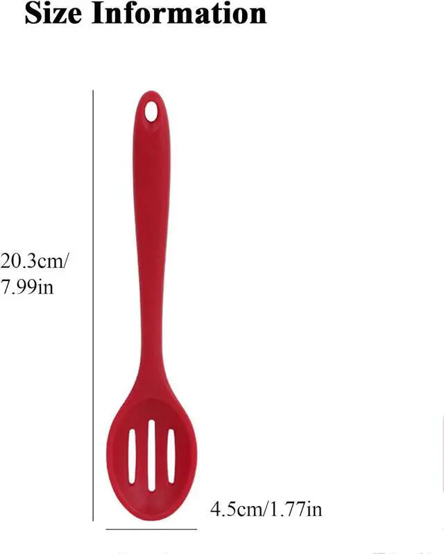 Alt view image 3 of 7 - 4 PCS Colorful Silicone Serving Spoons - Small Slotted Spoons for Straining Oil, Juices & Serving
