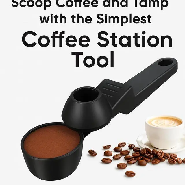 Alt view image 5 of 7 - Coffee Scoop & Funnel for Reusable K Cup Pods 2 Tablespoon Measuring Spoon for Ground Coffee, Protein Powder, and Tea No-Spill Design, Ideal for Kitchen Storage (1, Black)