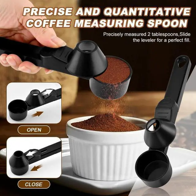 Alt view image 4 of 7 - Coffee Scoop & Funnel for K-Cups Reusable, Coffee Spoon with Slide Scoop Measuring Scoo p with Funnel for Filling Water Bottles for Ground Coffe e Protein Powder without Spilling