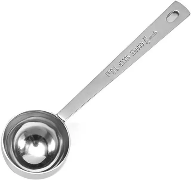 Main image of Coffee Scoops, 1 PC 15 ML (1 TPSP) 304 Stainless Steel Tablespoon Long Handle Measuring tablespoon Fits Container for Ground, Brewing, Milk Brewin (5.7inches)