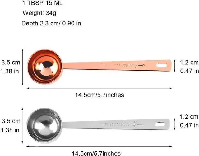 Alt view image 2 of 5 - Coffee Scoops, 1 PC 15 ML (1 TPSP) 304 Stainless Steel Tablespoon Long Handle Measuring tablespoon Fits Container for Ground, Brewing, Milk Brewin (5.7inches)
