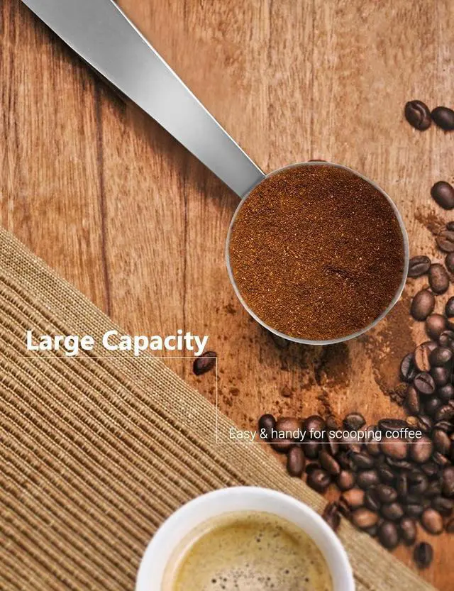 Alt view image 3 of 7 - Two-in-One Stainless Steel Coffee Scoop Tamping Spoon