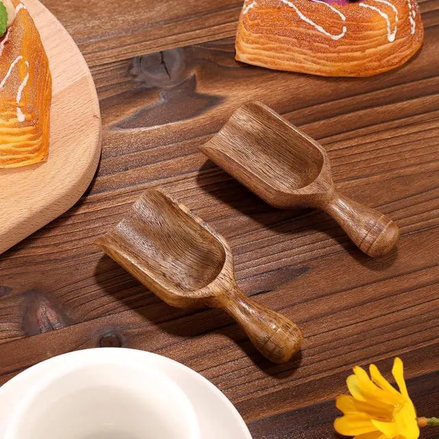 Alt view image 6 of 7 - 2pcs Mini Acacia Wood Coffee Spoons, Small Wooden Scoops for Jars