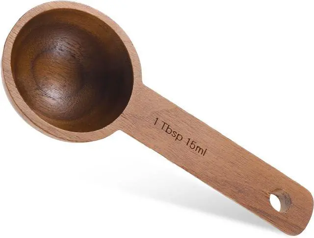 Main image of Walnut Wooden Coffee Scoop for Jars, Coffee Scoop for Ground Coffe Handmade Tablespoon Measuring Spoon for Coffe Beans Tea Spices 15ml 1 Tablespoon Home Kitchen Accessories for Jars and Containers