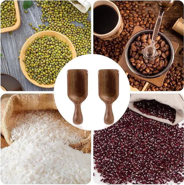 Alt view image 7 of 7 - 2pcs Mini Acacia Wood Coffee Spoons, Small Wooden Scoops for Jars