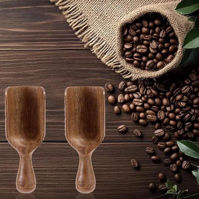 Alt view image 5 of 7 - 2pcs Mini Acacia Wood Coffee Spoons, Small Wooden Scoops for Jars