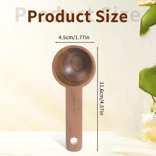 Alt view image 2 of 7 - Walnut Wooden Coffee Scoop for Jars, Coffee Scoop for Ground Coffe Handmade Tablespoon Measuring Spoon for Coffe Beans Tea Spices 15ml 1 Tablespoon Home Kitchen Accessories for Jars and Containers