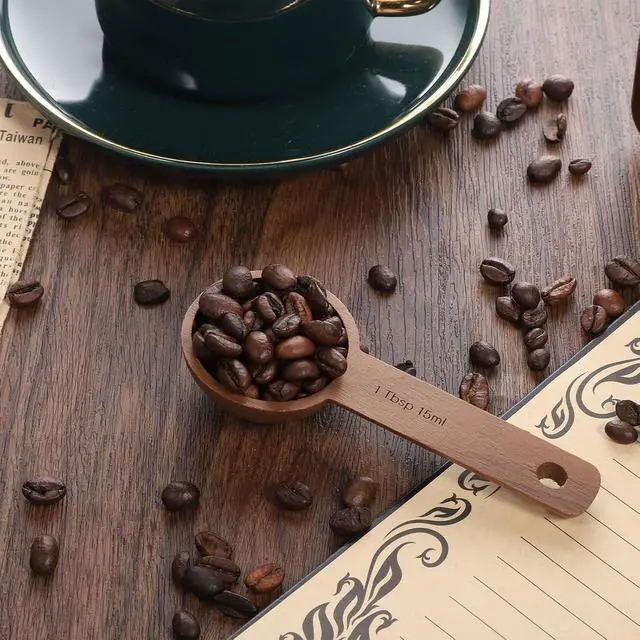 Alt view image 5 of 7 - Walnut Wooden Coffee Scoop for Jars, Coffee Scoop for Ground Coffe Handmade Tablespoon Measuring Spoon for Coffe Beans Tea Spices 15ml 1 Tablespoon Home Kitchen Accessories for Jars and Containers