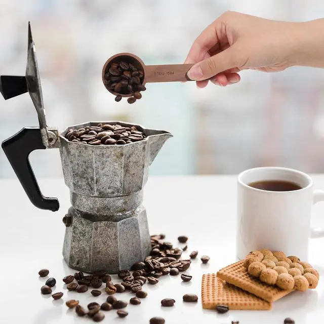 Alt view image 7 of 7 - Walnut Wooden Coffee Scoop for Jars, Coffee Scoop for Ground Coffe Handmade Tablespoon Measuring Spoon for Coffe Beans Tea Spices 15ml 1 Tablespoon Home Kitchen Accessories for Jars and Containers