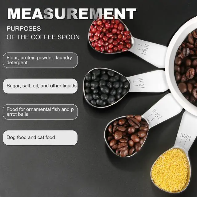 Alt view image 5 of 7 - Safring Coffee Scoop Set, Tablespoon Scoop 2 Pc Set (1 Tbsp & 2 Tbsp), Stainless Steel Measuring Spoons for Ground Coffee with Short Handles, for Tea, Sugar, or Flour