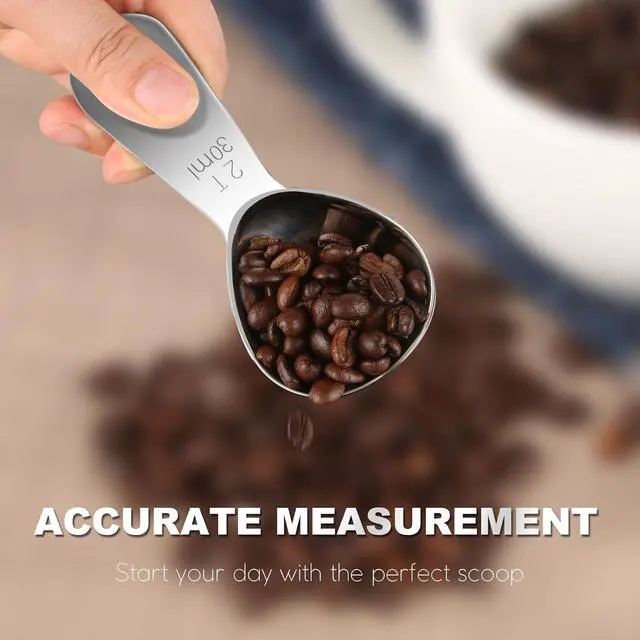Alt view image 6 of 7 - Safring Coffee Scoop Set, Tablespoon Scoop 2 Pc Set (1 Tbsp & 2 Tbsp), Stainless Steel Measuring Spoons for Ground Coffee with Short Handles, for Tea, Sugar, or Flour