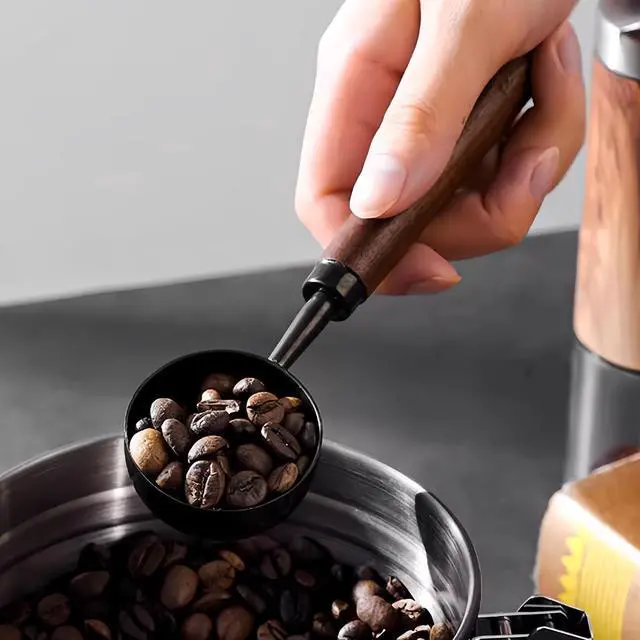 Alt view image 4 of 7 - 2 PCS Coffee Scoop Vintage Coffee Measuring Spoon Retro Stainless Steel Coffee Spoon Long Wooden Handle Coffee Scoop Kitchen Utensil for Scooping, Measuring & Serving Perfect for Coffee Tea, and More
