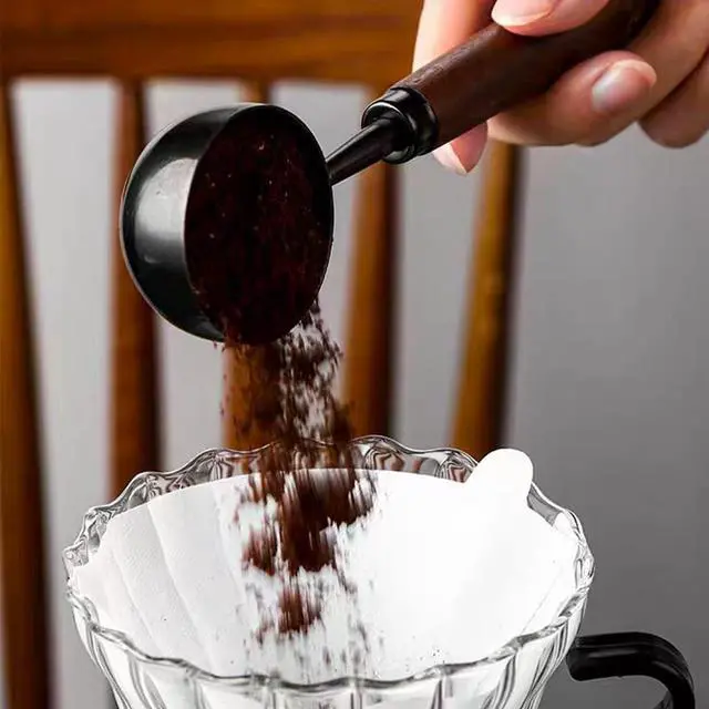 Alt view image 5 of 7 - 2 PCS Coffee Scoop Vintage Coffee Measuring Spoon Retro Stainless Steel Coffee Spoon Long Wooden Handle Coffee Scoop Kitchen Utensil for Scooping, Measuring & Serving Perfect for Coffee Tea, and More