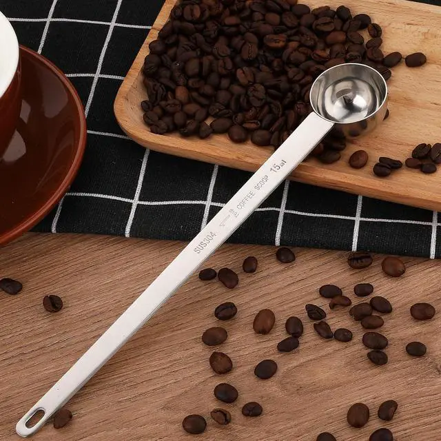 Alt view image 6 of 7 - 1 Tablespoon Coffee Scoop Stainless Steel Long Handle Measuring Spoon 1 tbsp Measuring spoon 15 ml Coffee Scoop 1 tablespoon Scoop for Ground Coffee