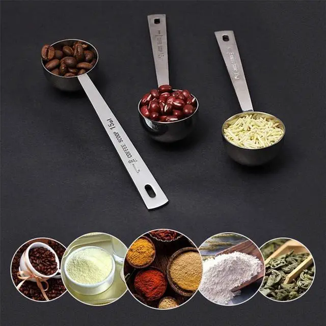 Alt view image 5 of 6 - Jasni Stainless Steel 1 Tablespoon Measuring Coffee Scoop Spoon, Set of 3
