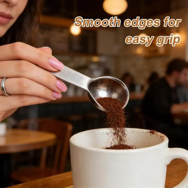 Alt view image 3 of 7 - 2 Pack 15ml (1 Tablespoon) 304 Stainless Steel Coffee Scoop, Short Handle Measuring Spoon for Ground Coffee/Beans, Fits in Canisters