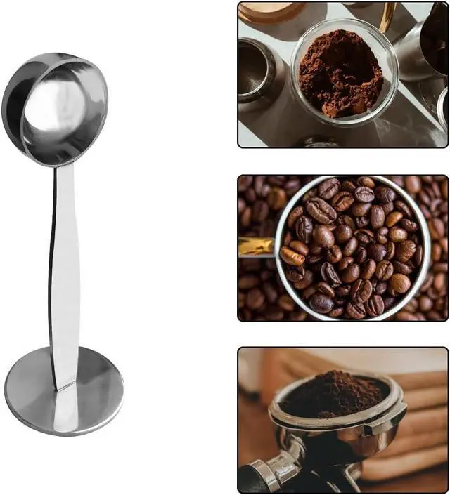 Alt view image 7 of 7 - 2-in-1 Coffee Scoops, 304 Stainless Steel Tablespoon Measure Spoon, with Pressed Bottom for Coffee Bean Press Coffee Grinding PressingSilver15 ml
