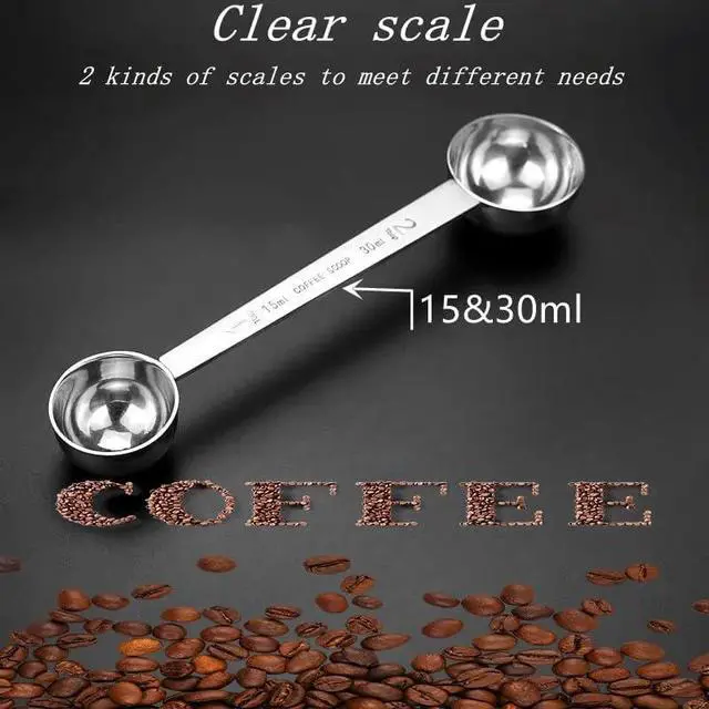 Alt view image 3 of 7 - CoaGu Stainless Steel Coffee Scoop: Dual-Measure 1 Tbsp & 2 Tbsp Long Handle Tablespoon for Precise Scooping from Large Coffee Bags or Baking Ingredients