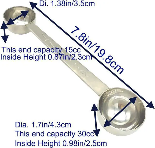 Alt view image 2 of 7 - CoaGu Stainless Steel Coffee Scoop: Dual-Measure 1 Tbsp & 2 Tbsp Long Handle Tablespoon for Precise Scooping from Large Coffee Bags or Baking Ingredients