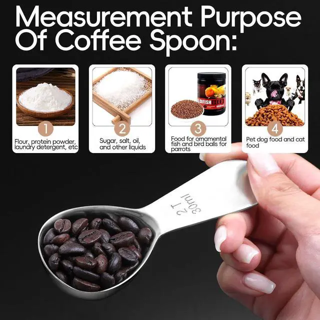 Alt view image 5 of 6 - Coffee Scoop 2 Tablespoon Measuring Spoons for Ground Coffee30ML18/8(2Pcs).