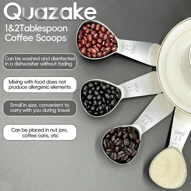 Alt view image 6 of 6 - Coffee Scoop 2 Tablespoon Measuring Spoons for Ground Coffee30ML18/8(2Pcs).