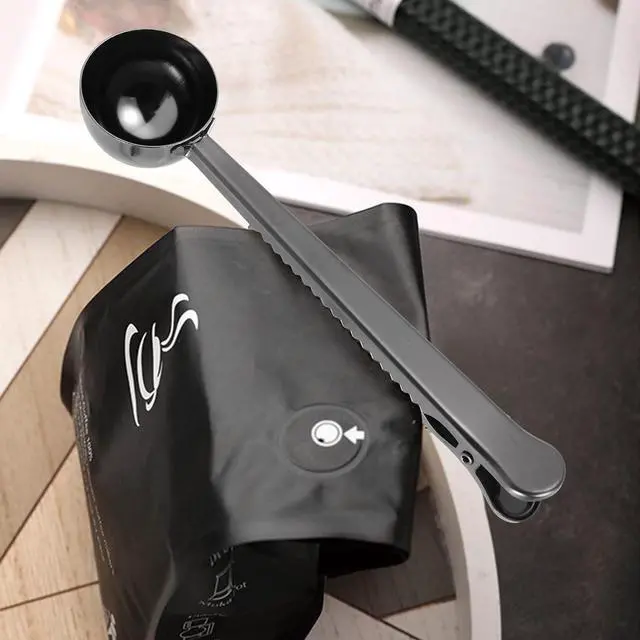 Alt view image 5 of 7 - Coffee Scoop,Stainless Steel Coffee Scoop Clip,Coffee Spoon Measuring,for Ground Coffee and Beans,Set of 2(15ml/Black+30ml/Silver).