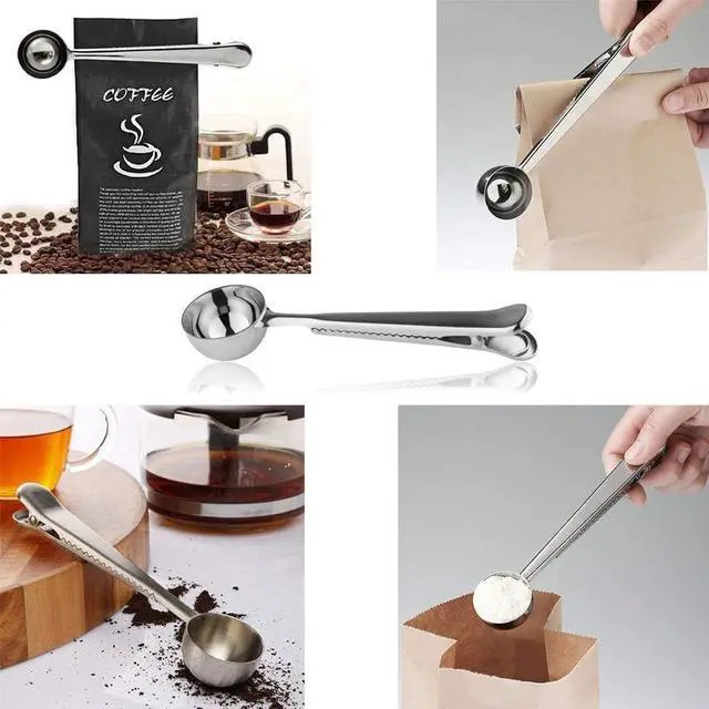 Alt view image 6 of 7 - Coffee Scoop,Stainless Steel Coffee Scoop Clip,Coffee Spoon Measuring,for Ground Coffee and Beans,Set of 2(15ml/Black+30ml/Silver).