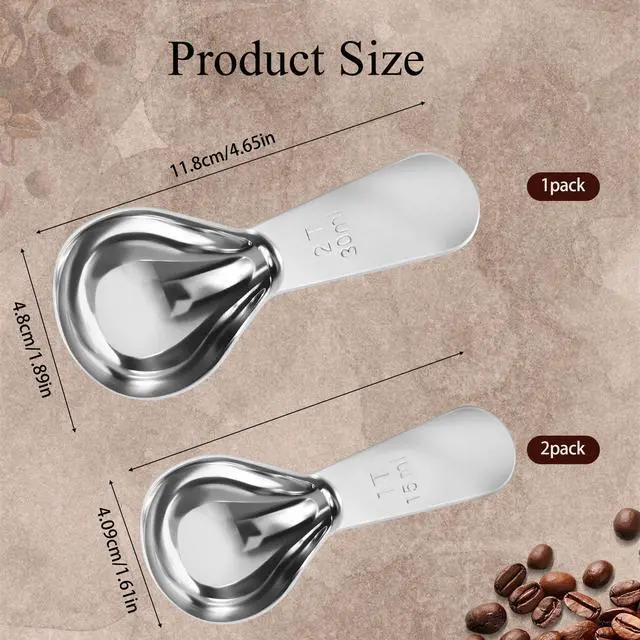 Alt view image 2 of 7 - 3Pcs Stainless Steel Coffee Scoop Set,Measuring Spoons,1Tbsp & 2Tbsp Scoop