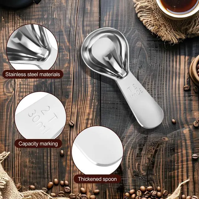 Alt view image 3 of 7 - 3Pcs Stainless Steel Coffee Scoop Set,Measuring Spoons,1Tbsp & 2Tbsp Scoop